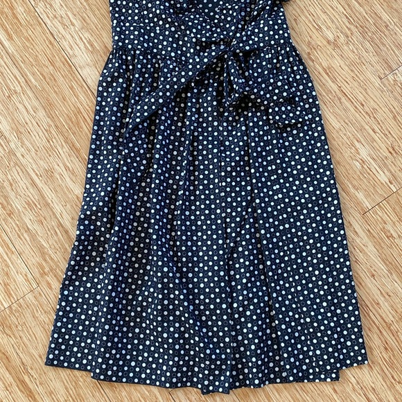 J.Crew cream Polka dot black midi silk wrap front dress - Picture 6 of 9